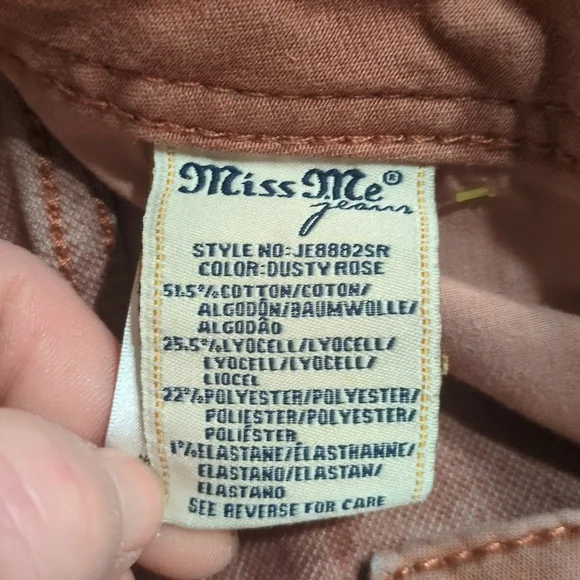 Miss Me Dusty Rose Signature Skinny Jeans - Low Rise Size 26 - Picture 14 of 15